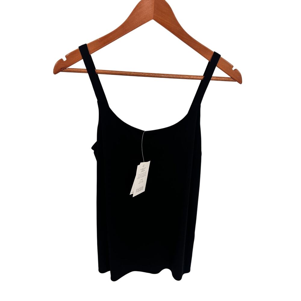 EILEEN FISHER NWT Double Layer Scoopneck Stretch 100% Silk Jersey Cami // S Pet